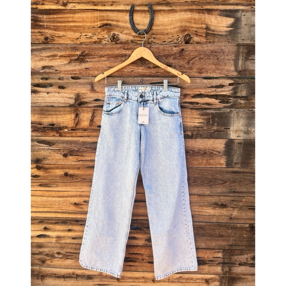 MOTEL ROCKS | Mid Rise Slim Parallel Jeans In 80'S Light Wash NWT 24x32